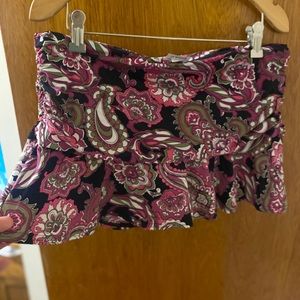 Lands End swim paisley swim skirt